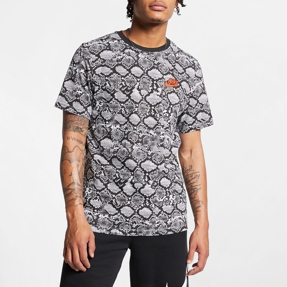 White Nike Albino Snake Skin Tee Shirt 